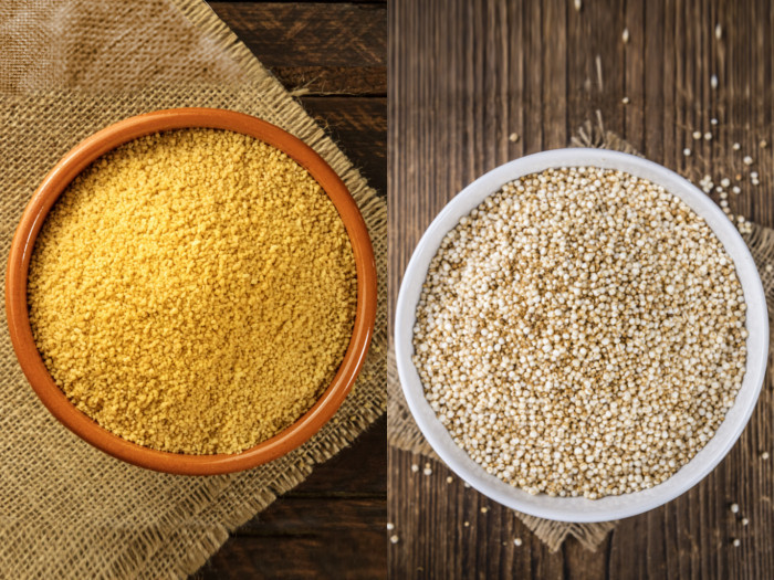 Cuencos de cuscús y quinoa